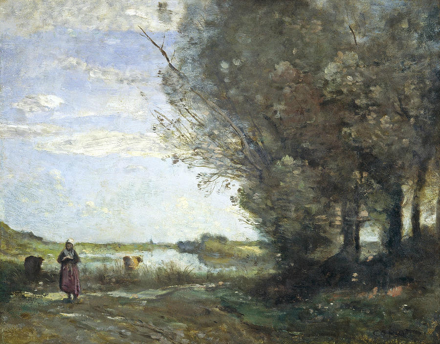 River View Painting by Jean-Baptiste-Camille Corot