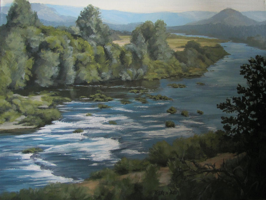 River View Painting by Karen Ilari