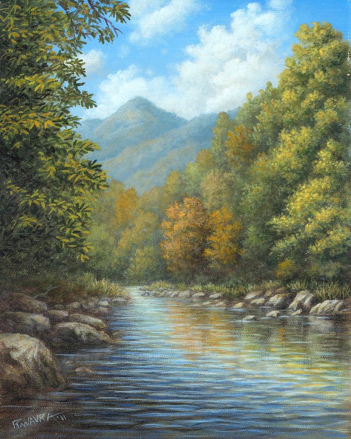 National Parks Painting - River View - Smoky Mountains by Robert Wavra