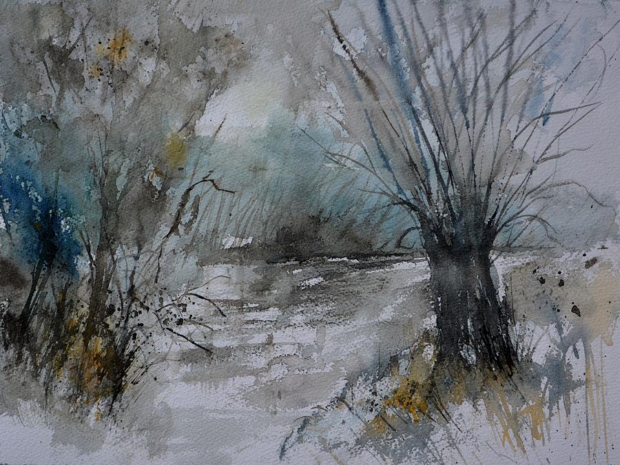 River watercolor 711082 Painting by Pol Ledent