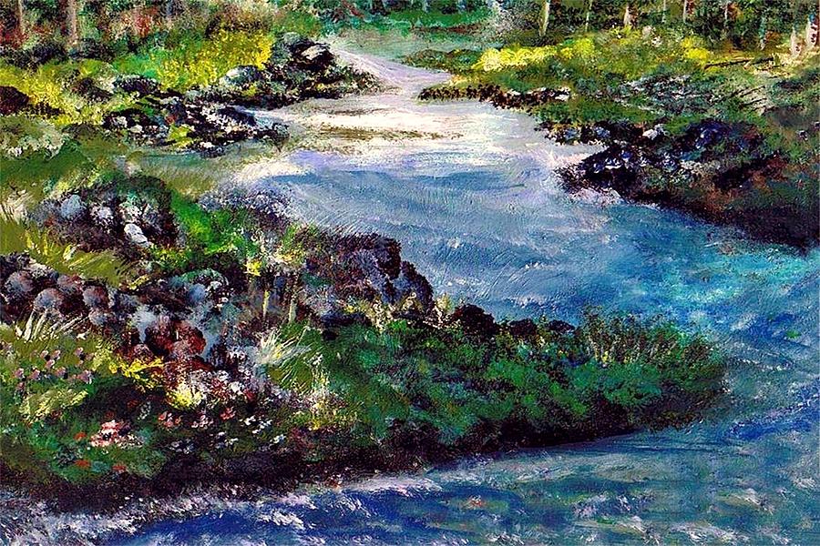 Landscape Painting - River Wild by Robin Monroe