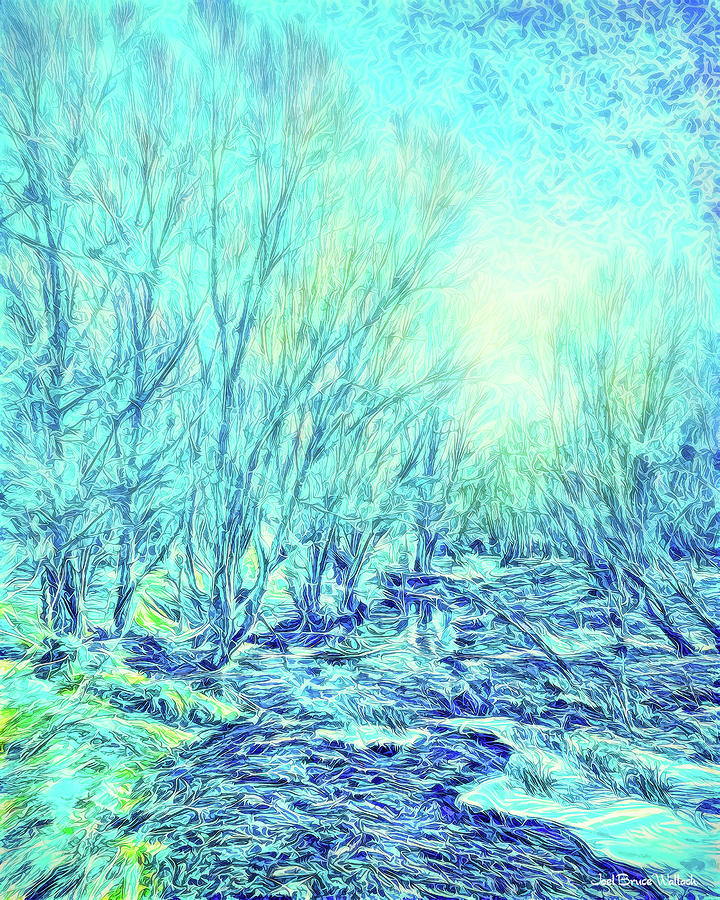River With Trees In Blue - Boulder County Park In Colorado Digital Art by Joel Bruce Wallach