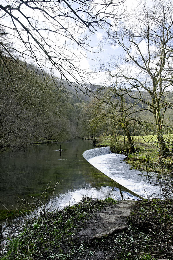 River Wye Weir - near Ashford-in-the-Water Photograph by Rod Johnson