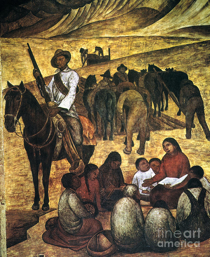 The Rural School Teacher Painting by Diego Rivera
