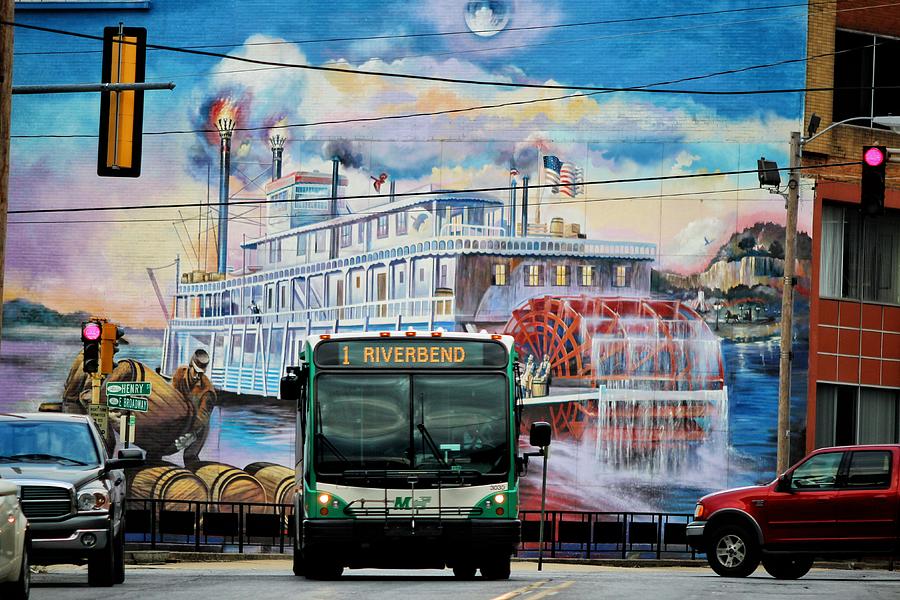 Riverbend and Steamboat Mural  Photograph by Buck Buchanan