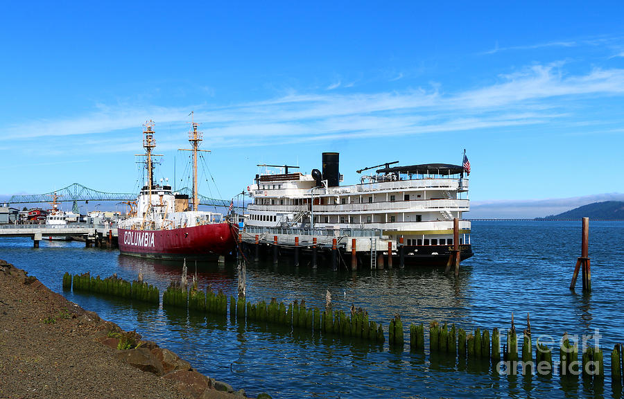 Riverboat Legacy and Fireship Columbia on Columbia River Photograph by Christiane Schulze Art And Photography