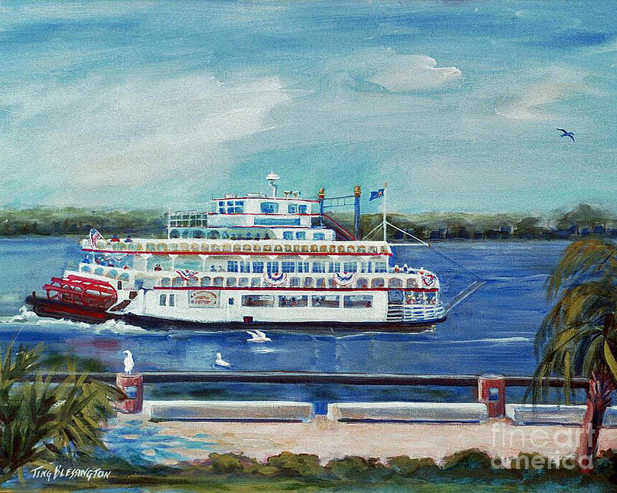 Historic Savannah Painting - Riverboat Savannah by Doris Blessington
