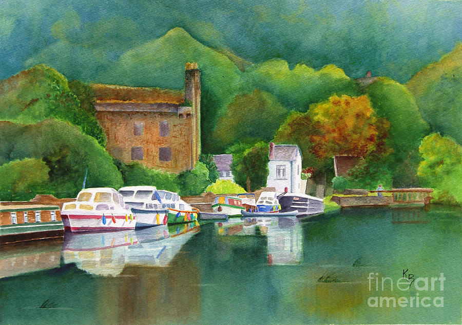 Riverboats Painting by Karen Fleschler