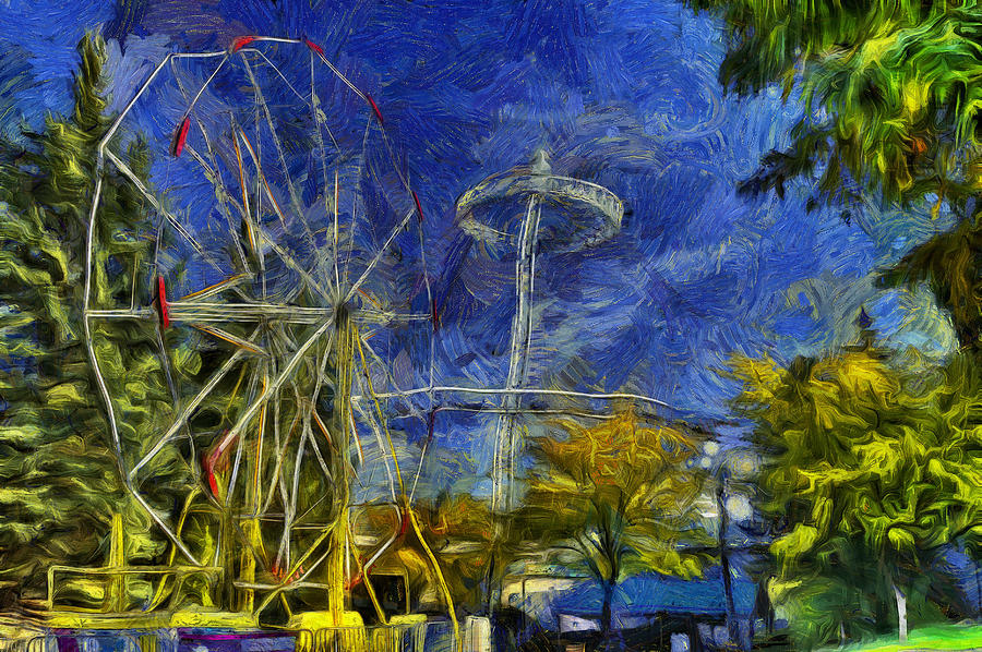Riverfront Park - Pavilion and Ferris Wheel Photograph by Mark Kiver