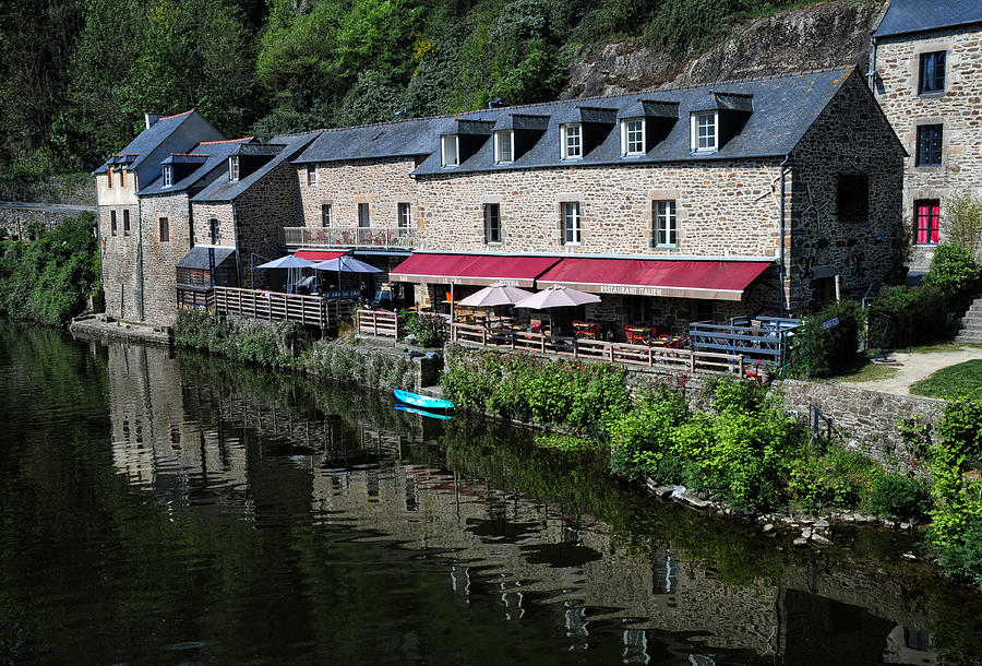 Riverfront Restaurant in Dinan Photograph by Dave Mills