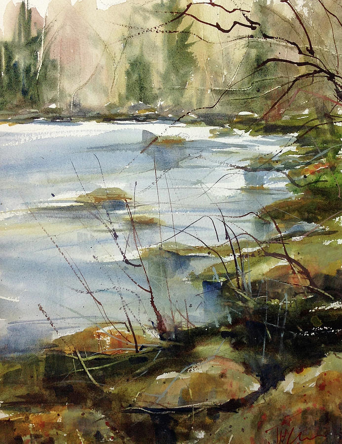 Rivers Edge Painting by Judith Levins