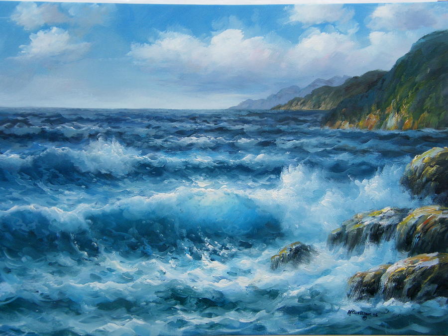 Seascape Painting - Rivers Inlet by Imagine Art Works Studio