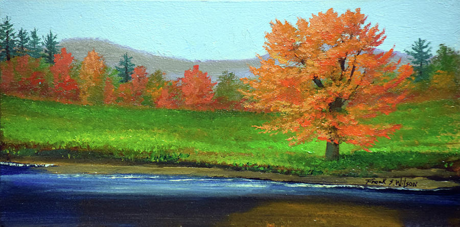 Riverside Maple Painting by Frank Wilson