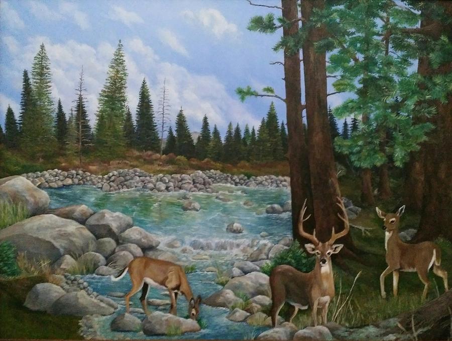 Riverside Painting by Pamela Nations