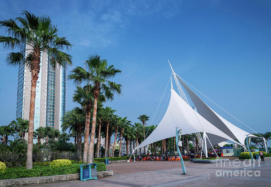 Riverside Promenade Pedestrian Park Area In Central Xiamen City  Photograph by JM Travel Photography