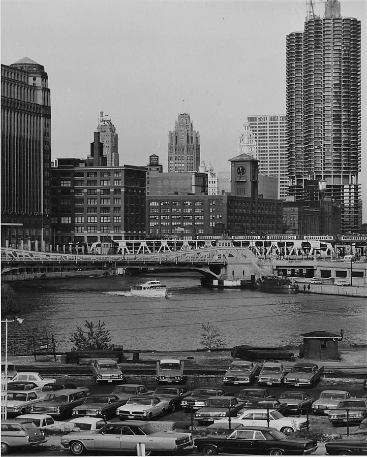 Riverside Shot of Chicago Skyline Photograph by Chicago and North Western Historical Society