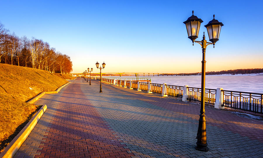 Riverwalk along the Volga River Photograph by Alexey Stiop