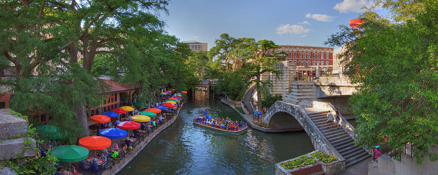 Riverwalk in San Antonio Panorama 2 Photograph by Rob Greebon