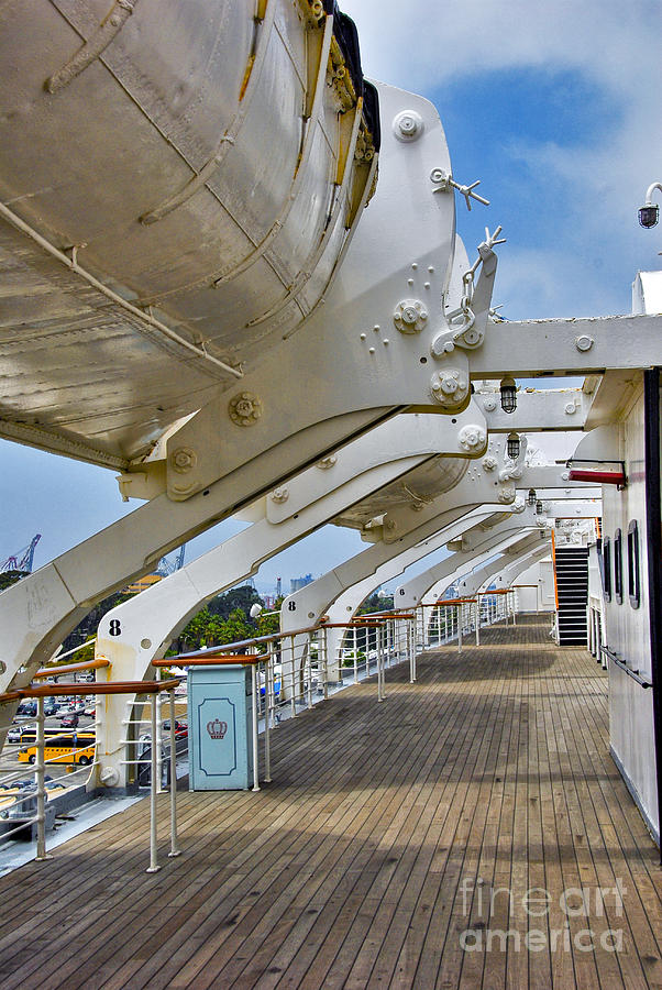 RMS Queen Mary Lifeboat Deck Photograph by David Zanzinger