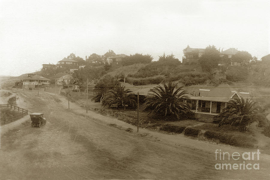 La Jolla Photograph - Road above the Cove at La Jolla Circa 1915 by Monterey County Historical Society