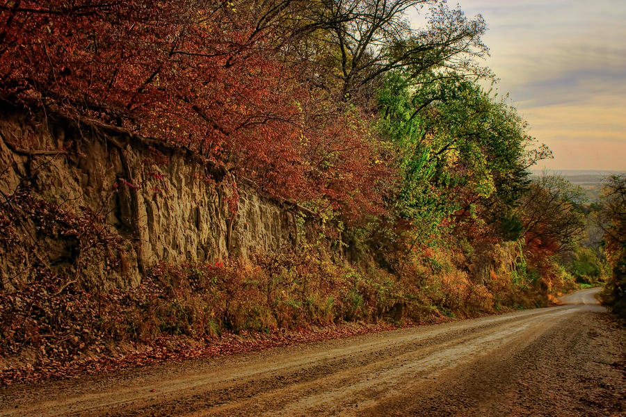 Road and Bluff - Loess Hills - Iowa Photograph by Nikolyn McDonald