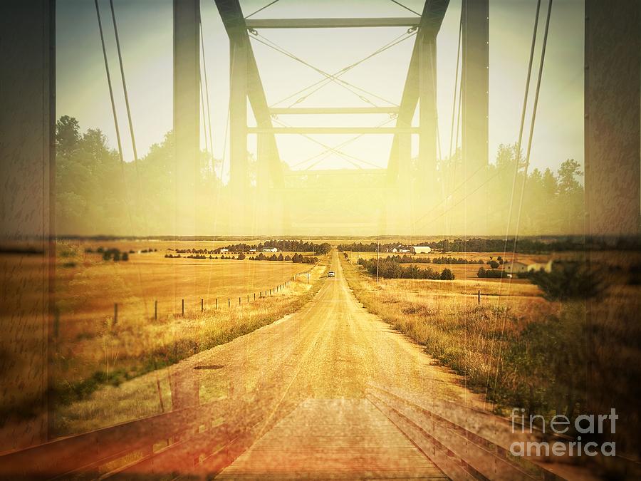 Nature Photograph - Road and Bridge Double Exposure by Iryna Liveoak