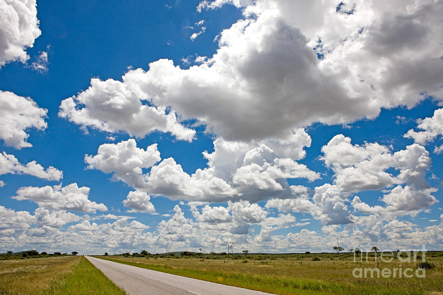 Road And Clouds, South Windoek, Namibia Photograph by Gerard Lacz