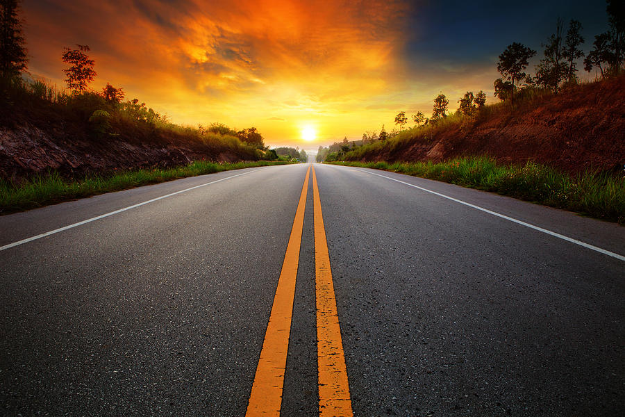 Road At The Sunset Photograph by Unknown | Pixels
