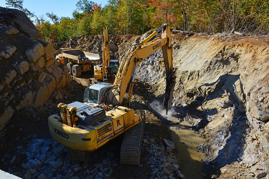 Road Construction thru Ledge Photograph by Mike Martin - Fine Art America