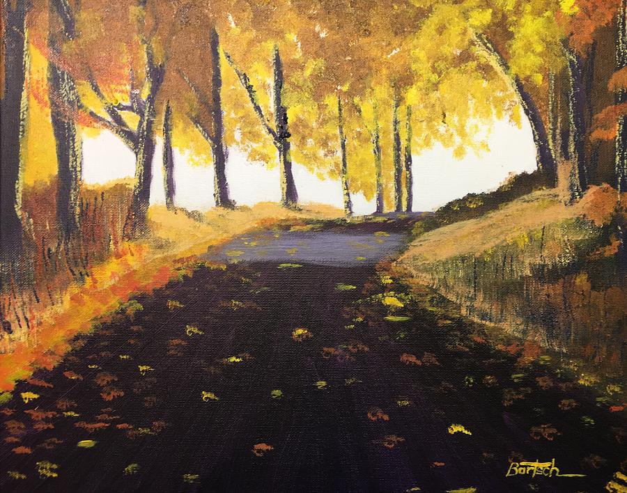 Road in Autumn Painting by David Bartsch