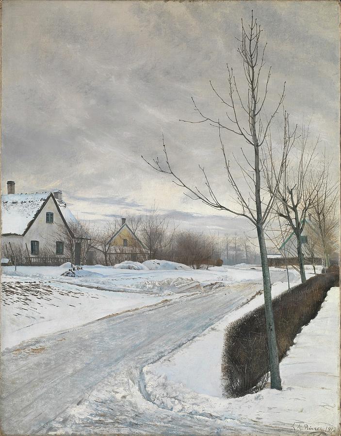 Road in the Village of Baldersbrnde Painting by Laurits Andersen Ring