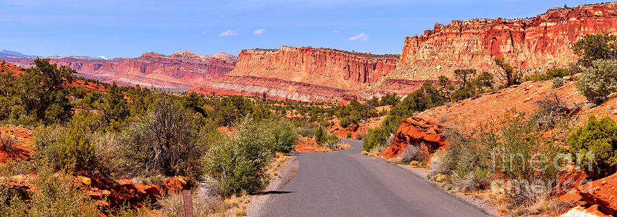 Capitol Reef National Park Photograph - Road Into The Rainbow by Adam Jewell