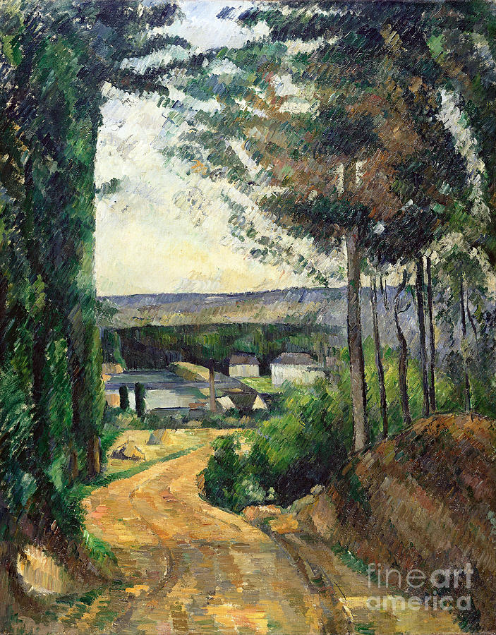 Road leading to the lake Painting by Cezanne