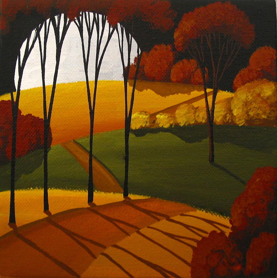 Road Of Autumn Painting by Debbie Criswell