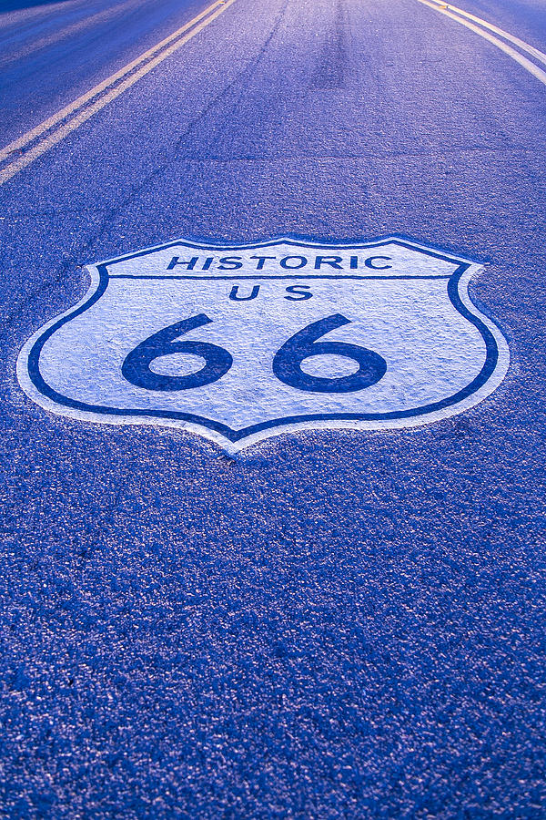 Road Sign Route 66 Photograph by Garry Gay