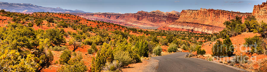 Capitol Reef National Park Photograph - Road Through The Waterpocket Fold by Adam Jewell