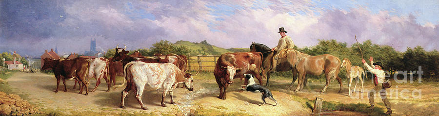 Briton Riviere Painting - Road to Gloucester Fair by Briton Riviere by Briton Riviere