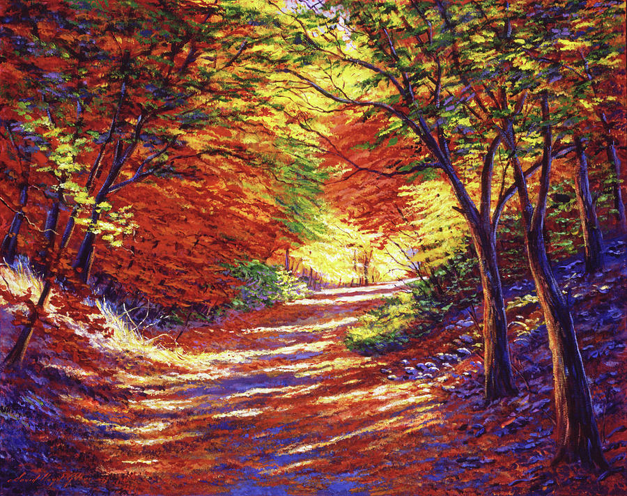  Road To Golden Light Painting by David Lloyd Glover