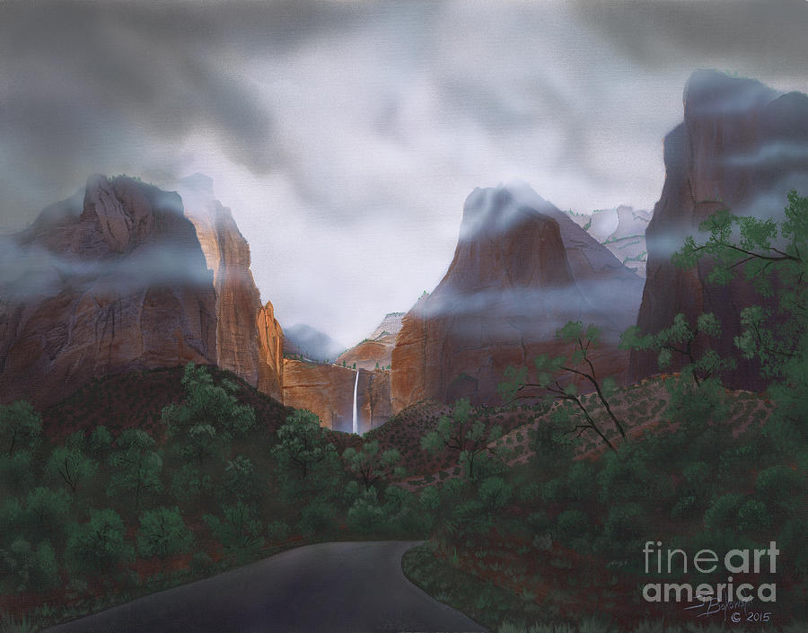 Road to Grandeur ZION Painting by Jerry Bokowski