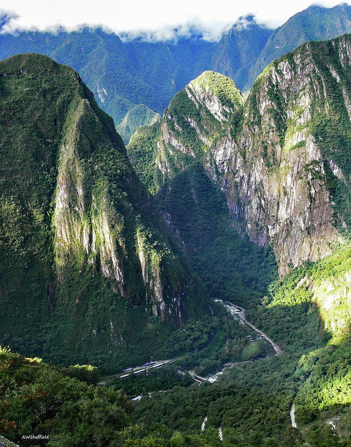 Mountain Photograph - Road to Machu Picchu  by Allen Sheffield
