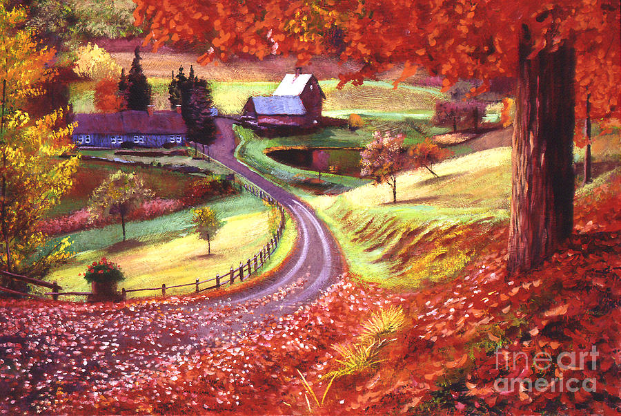 Road to Maplegrove Farm Painting by David Lloyd Glover