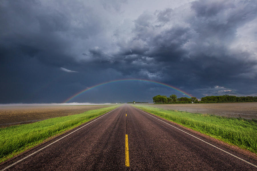Rainbow Photograph - Road to Nowhere - Rainbow by Aaron J Groen