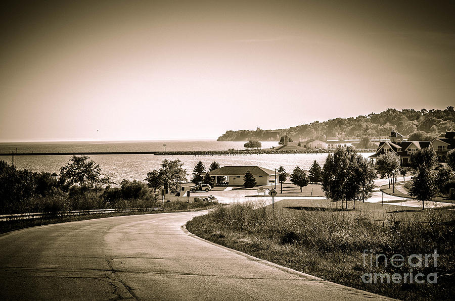 Road to the Harbor - Lake Michigan Photograph by Mary Machare