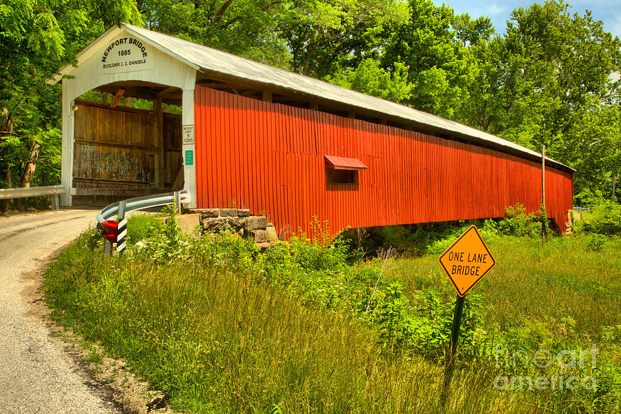 Road To The Newport Covered Bridge Photograph by Adam Jewell