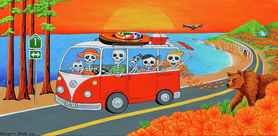 Road Trip Hwy 1 Painting by Evangelina Portillo