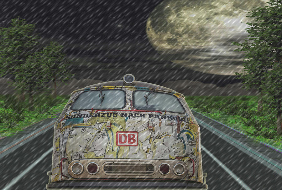 Road Trip In The Rain Digital Art by Digital Art Cafe