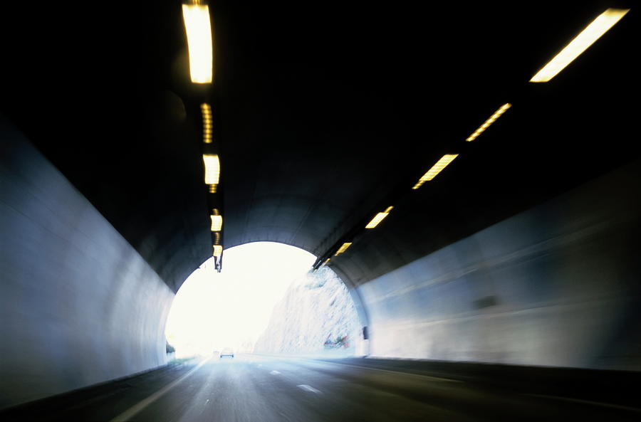 Road tunnel blurred motion Photograph by Sami Sarkis