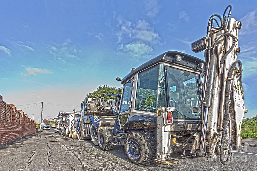 Road Work Machines HDR Photograph by Terri Waters