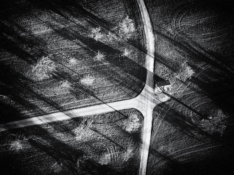 Roads and spring meadow from above Photograph by Matthias Hauser