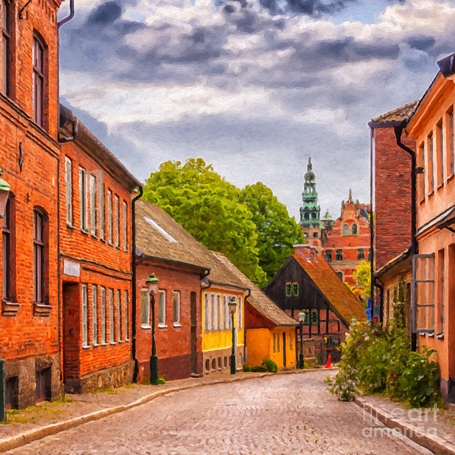 Roads of lund Digital Painting Painting by Antony McAulay